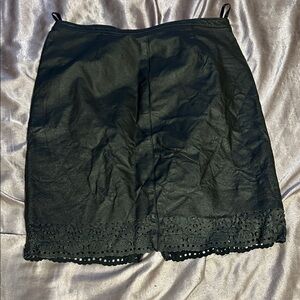 70’/ Black Lace Trim Skirt